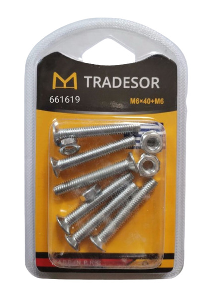 Tradesor Βίδες - 6X40mm - Σετ 12 πακέτα - 661619