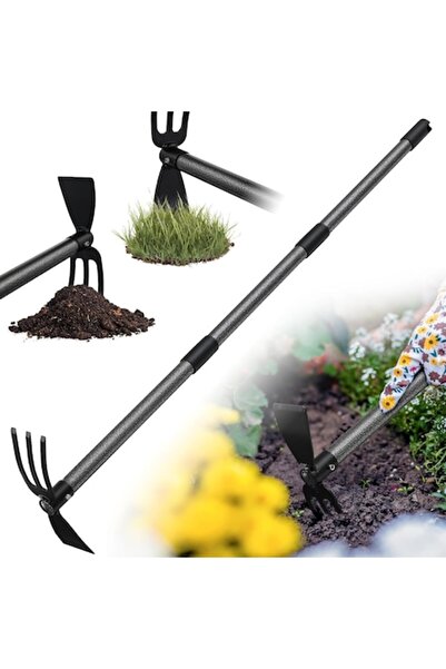 OEM Sapa de grădină 2-în-1 cu cultivator cu 3 dinți, mâner reglabil de 114 cm...