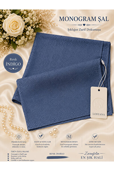 minelesarp Premium Monogram Shawl – Soft Textured Jacquard Pattern |   Hijab ...