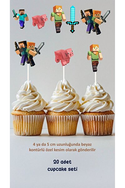Sinek Kupası Tasarım Minecraft ukrasi od čačkalica za tortu i kolače, 20 komada