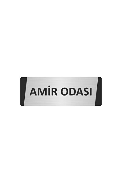 Özarslan Dizayn لافتة تحذير معدنية من AMIR ODASI مقاس 5×20 سم لون فضي