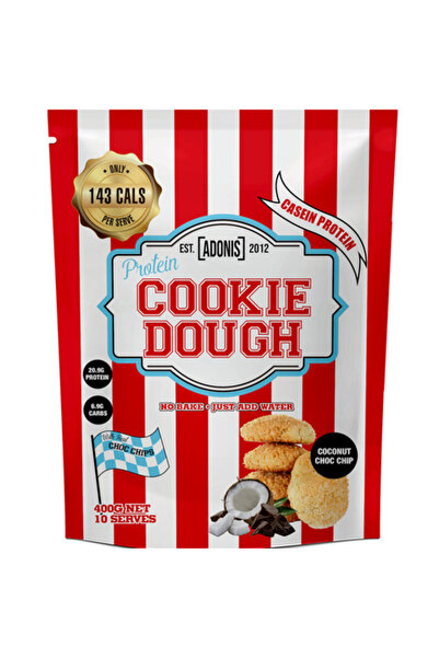 Adonis Protein Cookie Dough – Casein Protein Coconut Choc Chip 400g