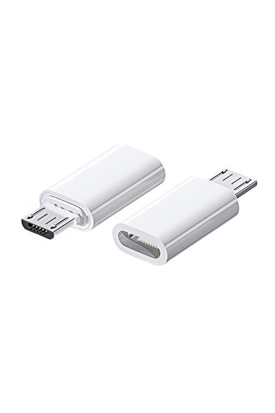 Choice3 Whiteplastic2Pcs Mini Type C to Micro USB Android Charging Adapter Co...