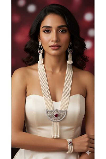 Generic Multi-Layered Emerald Green Pearl Necklace - Unforgettable Beauty