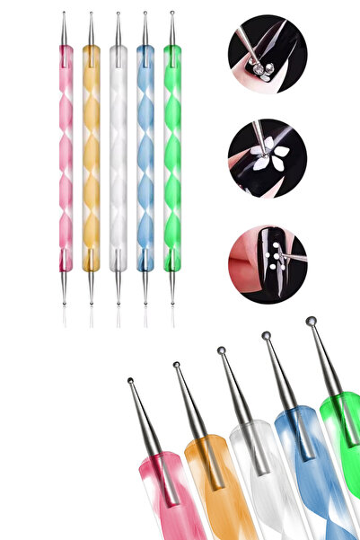 Easy Beauty Dot Kalem 5'li Nail Art Kalemi Tırnak Süsleme Dot Seti 5 Adet