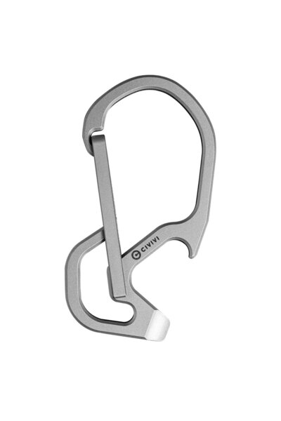 Civivi Carabina multifunctional Click din titan gri, 57mm, cu deschizator de ...