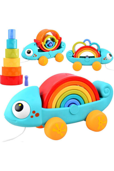 Hola Toys Puzzle Montessori Cameleon Curcubeu 18+ Luni