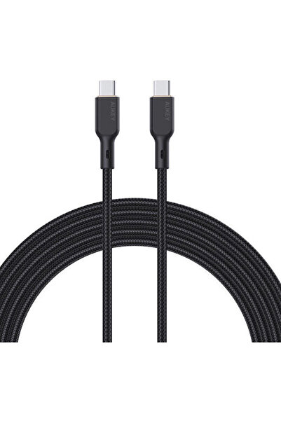 AUKEY Cablu USB 2.0 împletit USB-C tată - USB-C 100W PD Negru 1m CB-KCC101