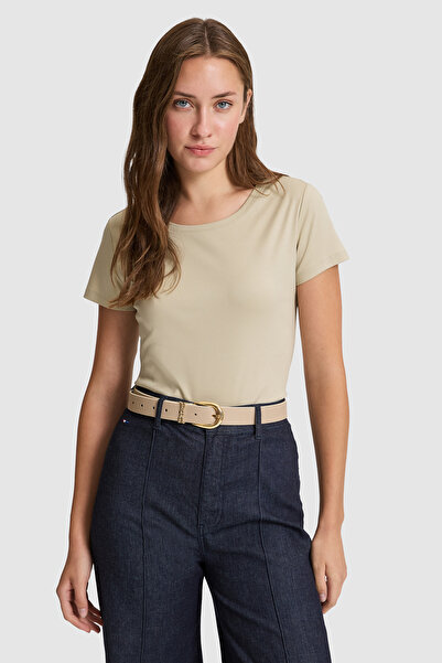 U.S. Polo Assn. Kadın Açık Haki Bisiklet Yaka Basic Tişört 50324939-VR183