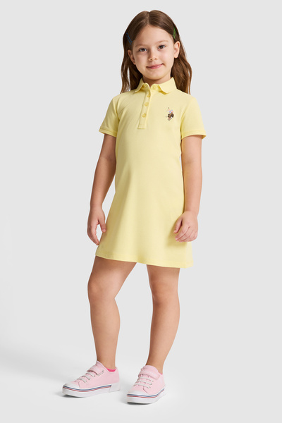 U.S. Polo Assn. Kız Çocuk Açık Sarı Örme Elbise 50325597-VR004