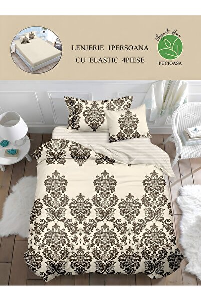 naniland.ro Lenjerie de Pat 1 Persoană 4 Piese Cu Elastic 155x200 cm