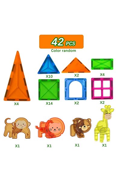 choice2 42Pcs Magnetic Building Blocks, Magnetic Sheet Toys, Versatile Assemb...