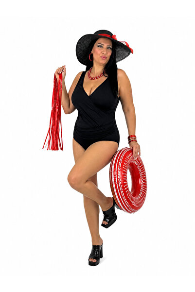 Pierre Cardin Costum de baie pentru femei, mărime mare, cu decolteu dublu și ...