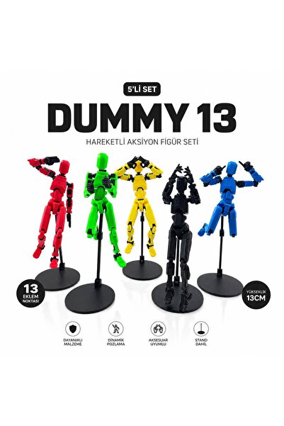 MD Design 3D Dummy 13 Figür | Hareketli, Pozlanabilir Koleksiyon Modeli | 5'l...