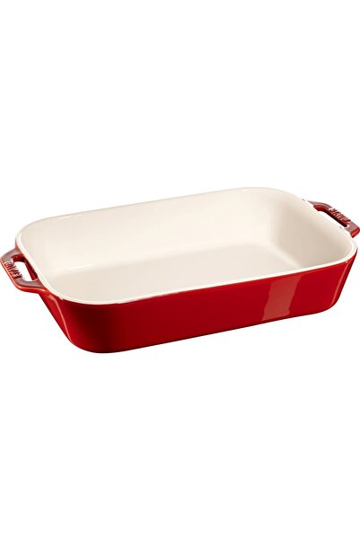 STAUB Tava ceramica dreptunghiulara, STAUB, 34x24cm, 4.5 l, rosie, fara capac
