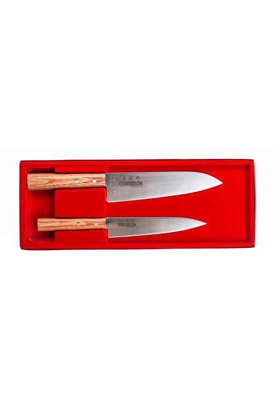 MASAHIRO Set 2 cutite Sankei, Chef cu Utility, 180/150 mm, Maro