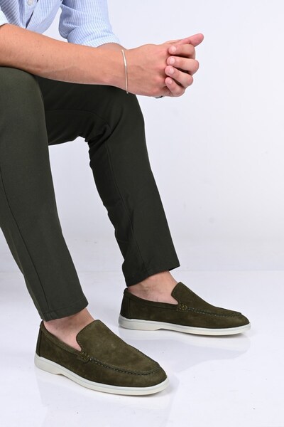 Bestello Laceless Rubber Sole Genuine Leather Loafer 028-2000 Men's Shoes
