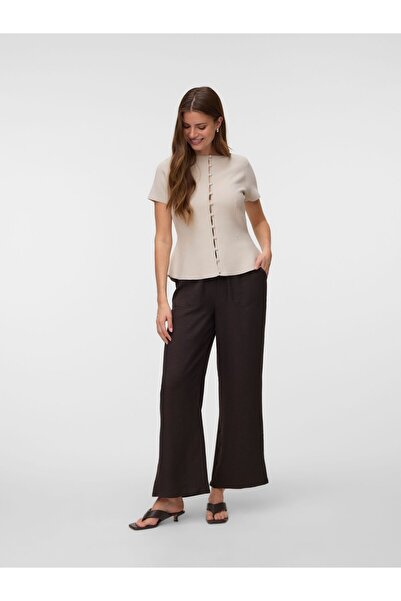 Vero Moda Hose mit weitem Beinschnitt VMMELANEY Hohe Taille Hose