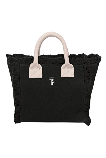 Feel & Touch Τσάντα Χειρός Καραϊβική 26x24x16εκ. Μαύρη - Ammos