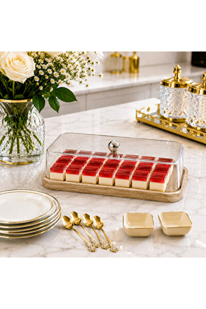 laverahome Luxury Clear Acrylic Dessert & Pastry Server with Lid - 23 X 11 X ...