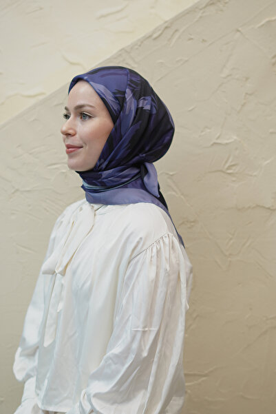 efdal şal eşarp Abstract Floral Pattern Voile Soft Scarf
