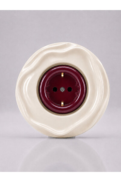 VRC Ticaret Special Design Wavy Series Exterior Cream Interior Burgundy Decor...