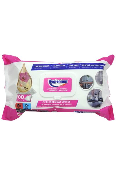 Hygienium Lavete Umede Universale 100 buc Bicarbonat Otet Orhidee Vanilie