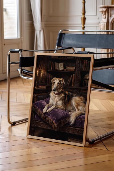Postifull Dog Poster, Wooden Framed Poster, Old Money Series, No:113201