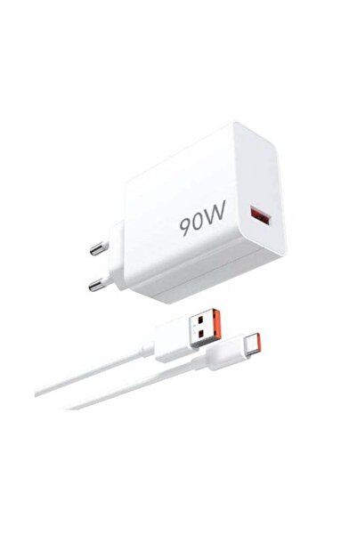 Generic 90W Turbo Adapter Fast Charging Type C 1 Meter Cable 6A for mi 15 Ult...