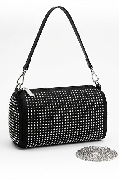 Morlex Women's Stone Chain Strap Hand and Shoulder Bag
