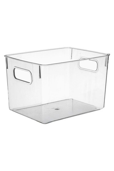 Z Store Cutie organizatoare din plastic transparent cu mânere, 22.3x19.4x15.2cm