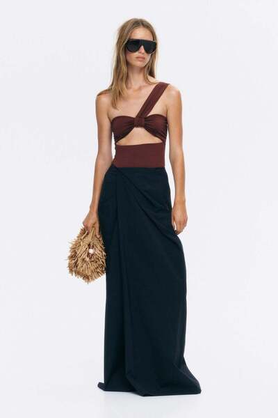 H&M Padded-cup one-shoulder swimsuit