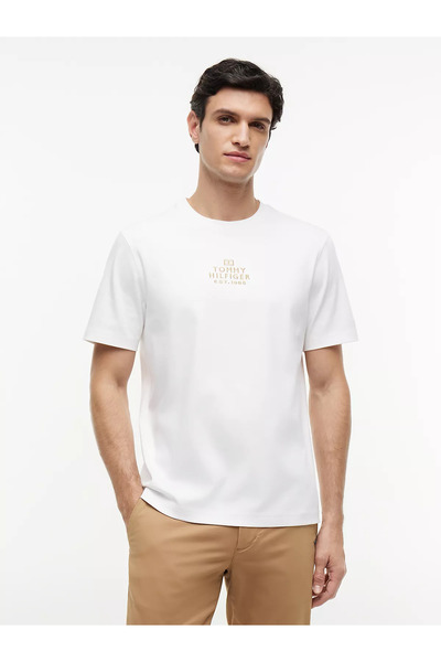 Tommy Hilfiger Erkek Normal Kalıp Yuvarlak Yakalı Logo Baskılı Pamuklu Kısa K...
