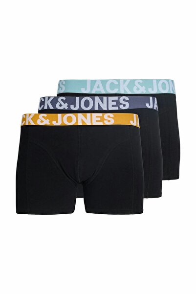 Jack & Jones Men's Black Jacconor Solid Trunks 3 Pack Noos Boxer