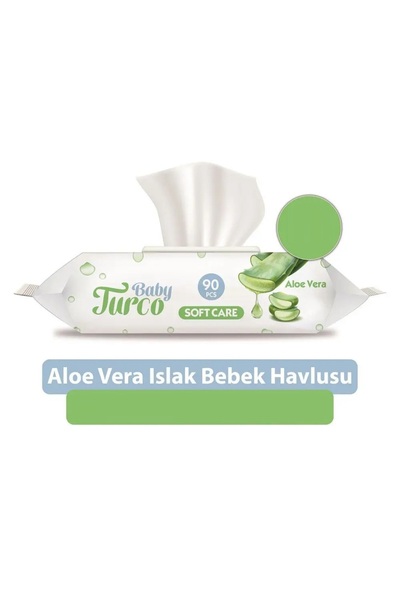 Baby Turco Wet Wipes 90 Liters Aloe Vera with Lid