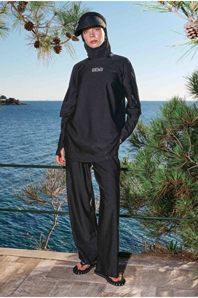 HEQA Sporty Look Hijab Swimsuit Set Black