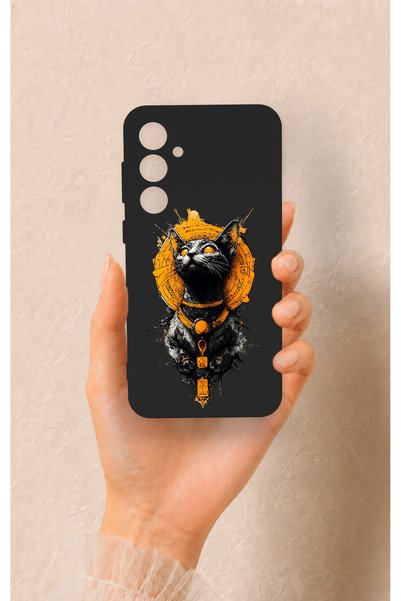 Vip Case Samsung S23Fe Compatible Egyptian Cat God Patterned Silicone Case