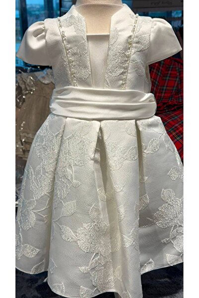 Pamina Girl's Special Occasion & Evening Dress and Bag - Embossed Floral Patt...
