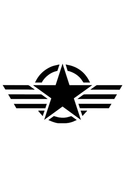 OEM Autocolant decorativ auto  "Steaua Armatei SUA ", 20cm, Negru