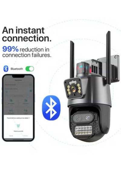 Generic 8MP Three Lens WiFi IP Camera, 4K HD PTZ Security Camera, Dual Screen...