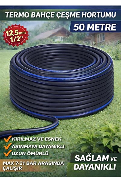 ATS TERMO ÇELİK HORTUM SÜRMENE 50 metre Dayanıklı 3 katlı sağlam su hortumu 1...