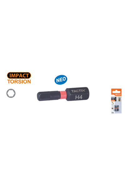 Tactix 455605 Μύτες ALLEN IMPACT NEO TORSION 5.0 × 25 mm 3 τεμ