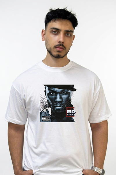 Anetos 50 Cent_55 Dizajn Štampana Oversize Bela Majica