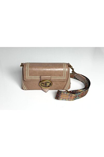 Levidor Authentic Fayton Women's Shoulder Bag with Metal Logo and Ethnic Patt...
