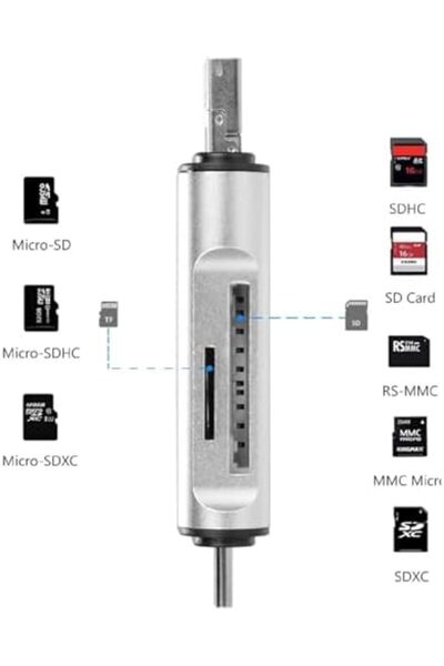 Yıldızan 5848 Type C USB Card Reader Micro Sd Card Reader Converter Adapter 1...