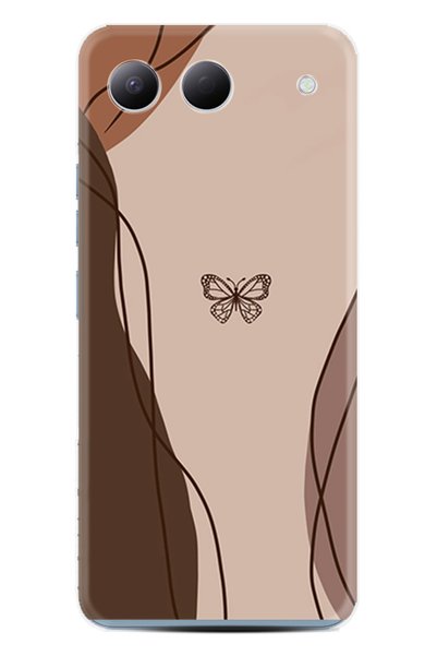 TECNO Spark 40 5G Uyumlu Kılıf Boutique Baskılı Resimli Kahve Kelebek Pcode -038