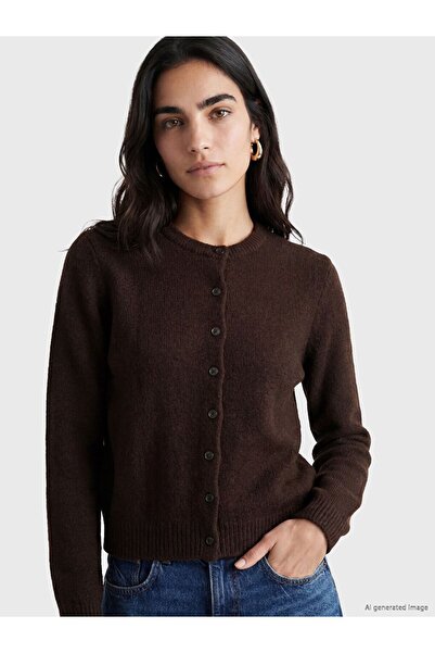 LC Waikiki Lcw Vision Brown Crew Neck Women's Knitwear Cardigan