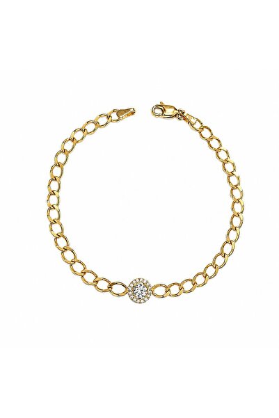 Sembol Gold 14 Ayar Prenses Tektaş Gurmet Altın Bileklik 2,40 Gram 18 cm