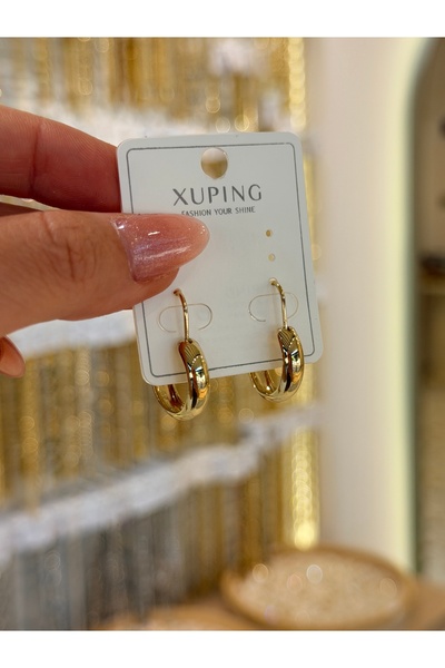 SU PERİSİ TAKI BİJUTERİ Xuping Non-Stereotypical Gold Hoop Earrings