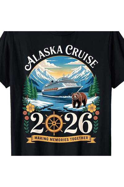 STITCHLY Men's Alaska Trip 2026 T-Shirt - Quick-Dry Breathable Crew Neck Wrin...